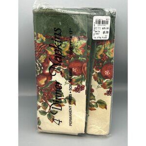 Bardwil Linens 4 Dinner Napkins Permanent Press Bountiful Orchard Soil Release